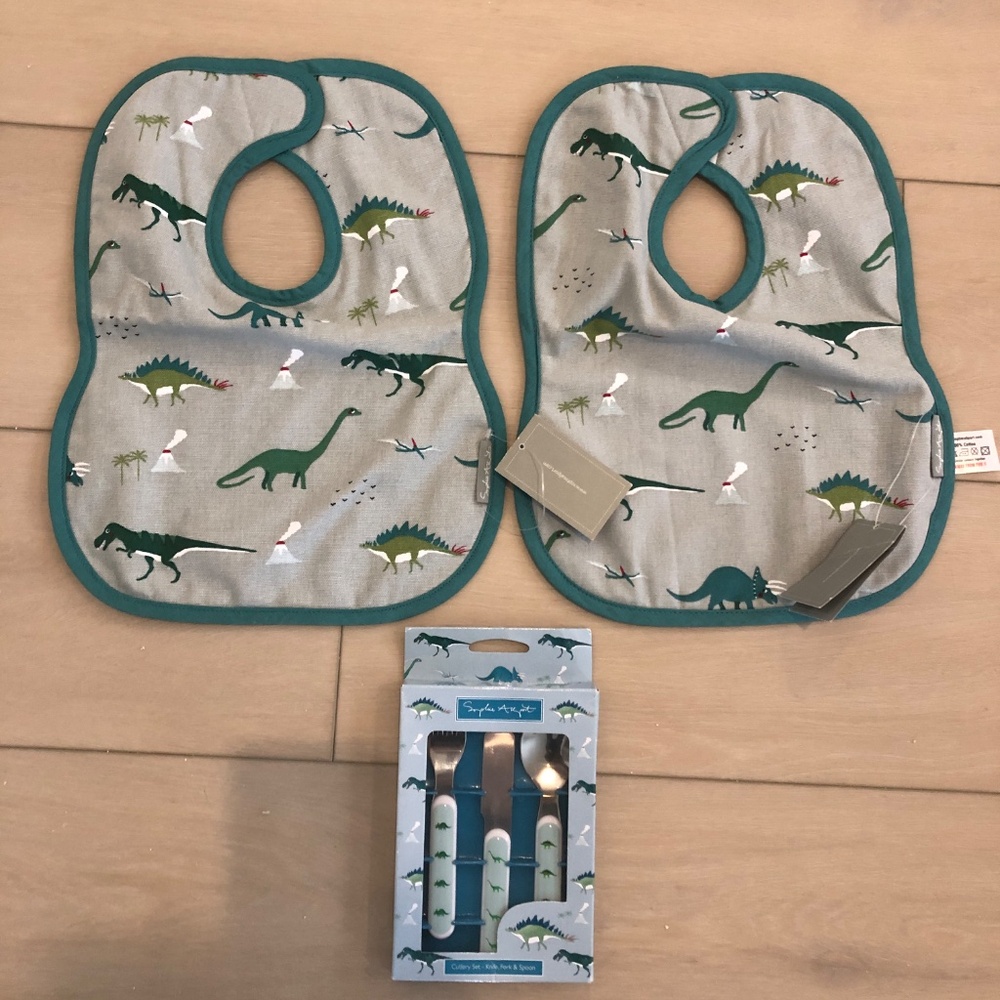 New 3pc Dinosaur Sophie Allport‎ feeding set
